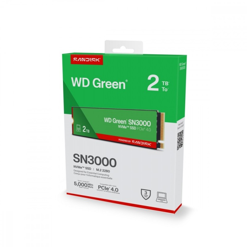 WD Green™ SN3000 NVMe™ SSD POWERED BY SANDISK 2 TB | PartsPC.pl