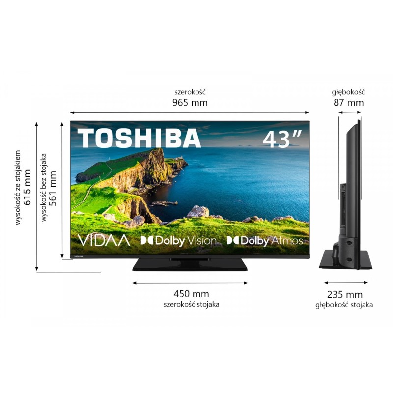 Toshiba Telewizor LED 43 cale 43UV3F63DG | PartsPC.pl