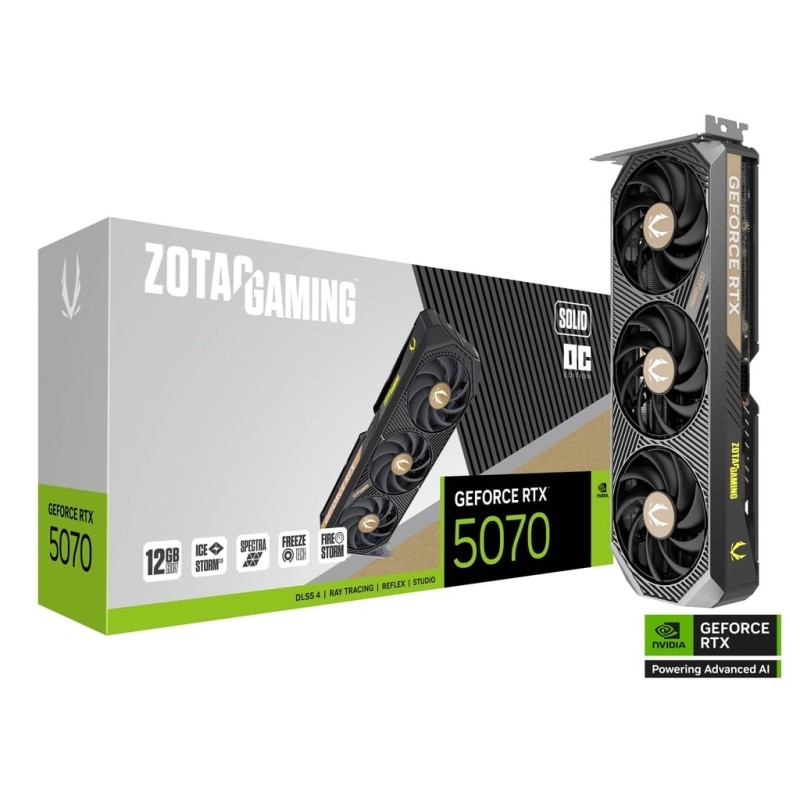 ZOTAC Karta graficzna GeForce RTX 5070 SOLID OC 12GB GDDR7 1… | PartsPC.pl