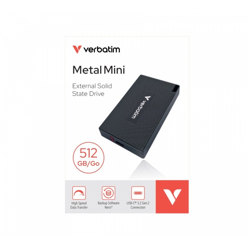 Dysk SSD zewnętrzny Verbatim Metal Mini SSD 512GB USB-C 3.2 … | PartsPC.pl