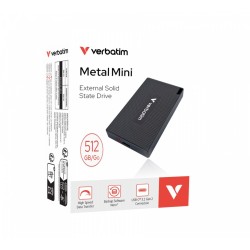 Dysk SSD zewnętrzny Verbatim Metal Mini SSD 512GB USB-C 3.2 … | PartsPC.pl