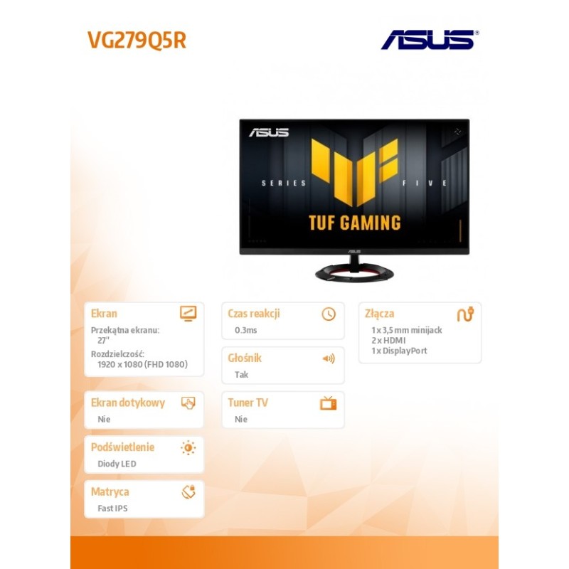 Monitor Asus 27" TUF Gaming VG279Q5R Fast IPS FHD 200Hz 2xHD… | PartsPC.pl