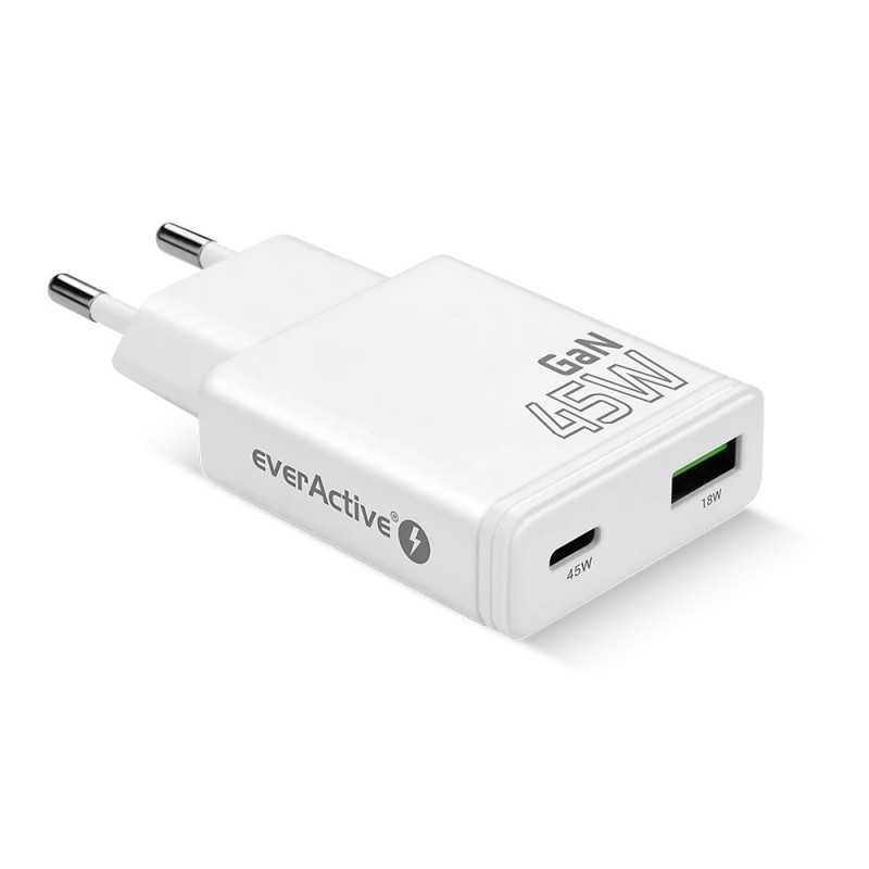 Ładowarka sieciowa everActive SC-460Q GaN 1x USB, 1x USB-C P… | PartsPC.pl