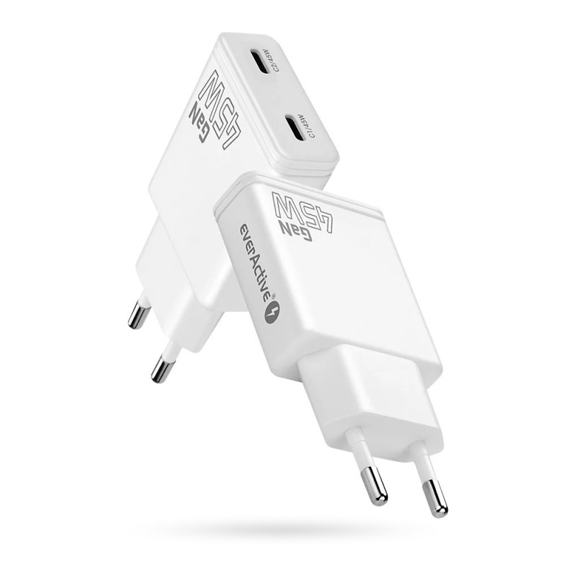 Ładowarka sieciowa everActive SC-465Q GaN 2x USB-C PD QC3.0 … | PartsPC.pl