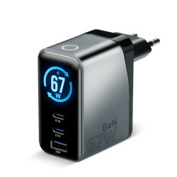 Ładowarka sieciowa everActive GaN SC-670Q 1x USB, 2x USB-C P… | PartsPC.pl