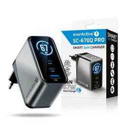 Ładowarka sieciowa everActive GaN SC-670Q 1x USB, 2x USB-C P… | PartsPC.pl