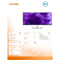 Monitor P3425WE 34.1 cala IPS Curved WQHD (3440x1440)/21:9/H… | PartsPC.pl