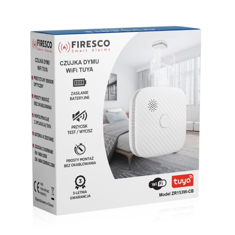 Czujka dymu Tuya/Wifi ZR153SW-CB, czujka dymu z funkcja komu… | PartsPC.pl