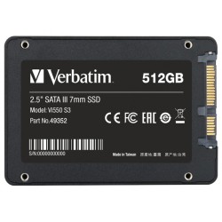 Dysk SSD wewnętrzny Verbatim Vi550 S3 512GB 2.5" SATA III cz… | PartsPC.pl