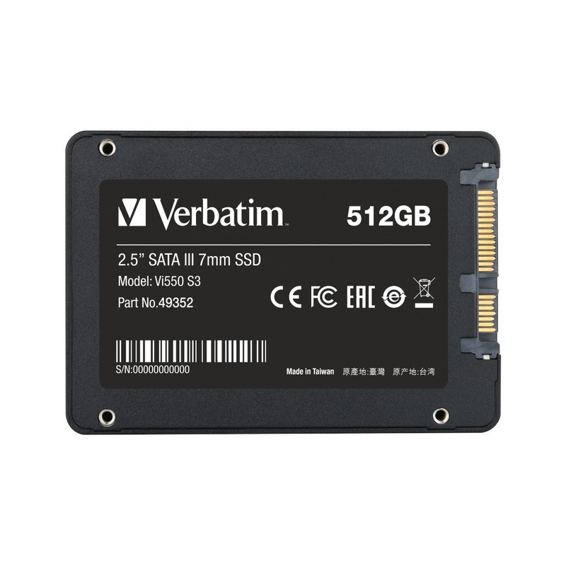 Dysk SSD wewnętrzny Verbatim Vi550 S3 512GB 2.5" SATA III cz… | PartsPC.pl