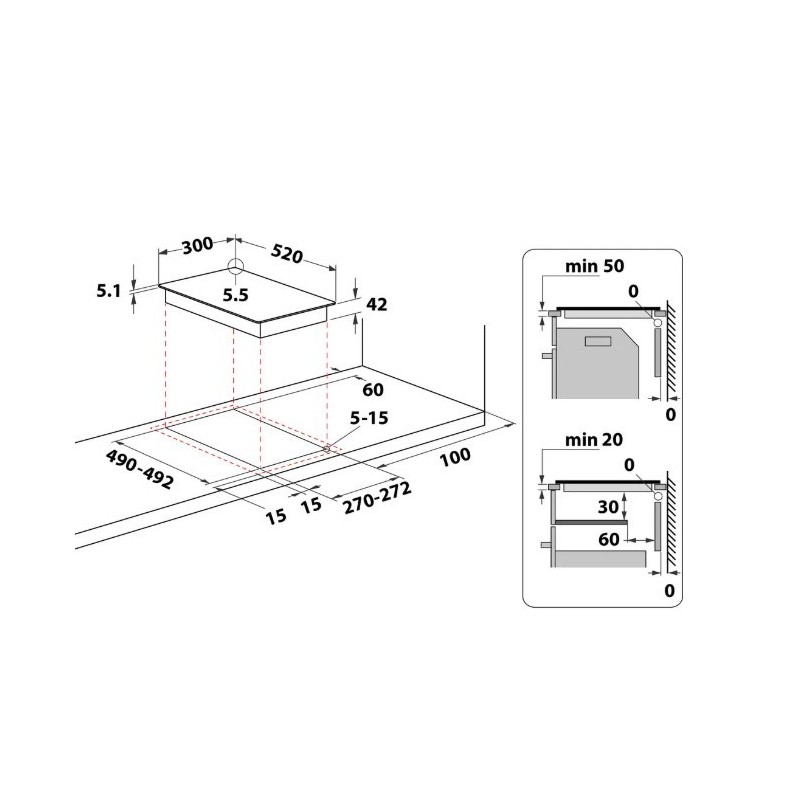 Płyta ceramiczna 2 pola WRD6030B | PartsPC.pl
