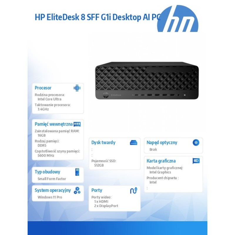 Komputer PC HP EliteDesk 8 SFF G1i Ultra 5 235/16GB/SSD512GB… | PartsPC.pl