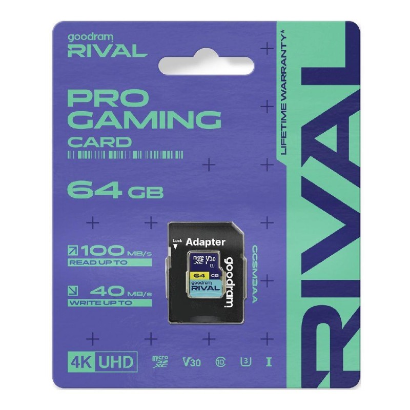 Karta pamięci microSDXC GOODRAM Rival 64GB UHS-I U3 V30 C10 … | PartsPC.pl