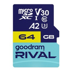 Karta pamięci microSDXC GOODRAM Rival 64GB UHS-I U3 V30 C10 … | PartsPC.pl