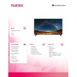 Telewizor LED 75 cali 75UR781C | PartsPC.pl