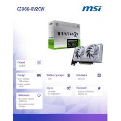 Karta VGA MSI GeForce RTX 5060 8G VENTUS 2X OC WHITE 8GB GDD… | PartsPC.pl