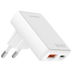 Ładowarka sieciowa FlatPlug Duos 20W USB-C + USB-A Biała | PartsPC.pl
