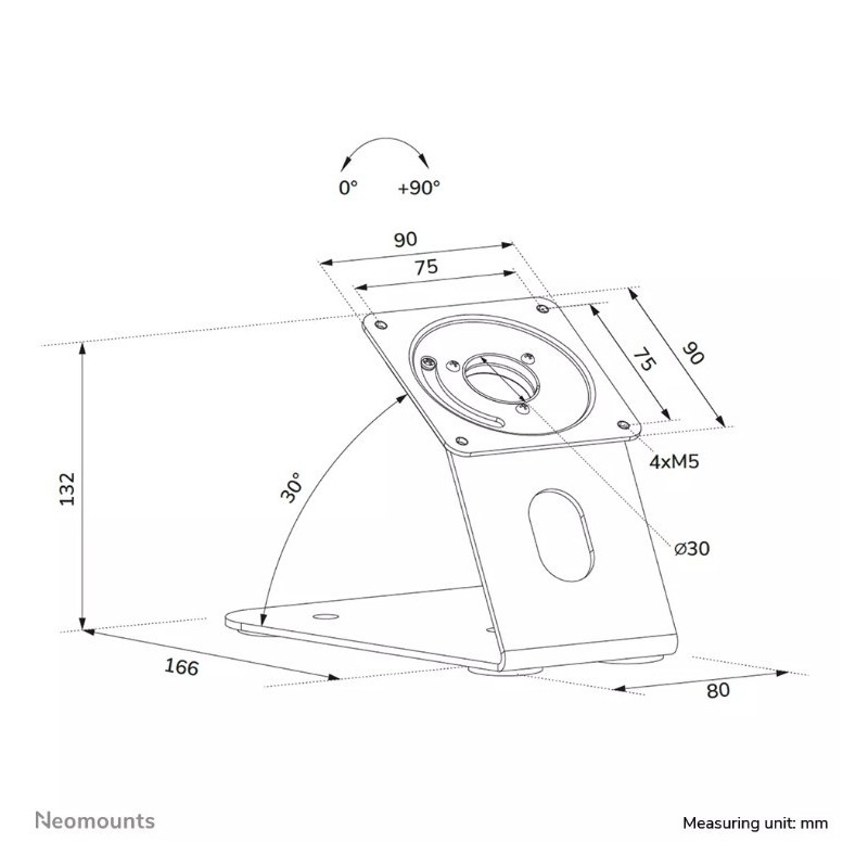 Stojak biurkowy/ścienny na tablet Neomounts DS15-629BL1 max. 3kg max. VESA 75x75 czarny