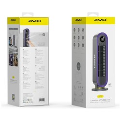 Wiatrak wentylator F52 kolumnowy 3600mAh szary