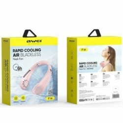 Wiatrak wentylator na szyje F31 1200mAh różowy | PartsPC.pl