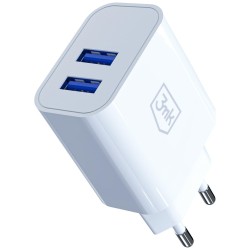Ładowarka sieciowa 10W 2xUSB-A 2,4A FlowPower biała | PartsPC.pl