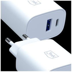 Ładowarka sieciowa 25W USB-A USB-C PD QC4+ FlowPower biała | PartsPC.pl