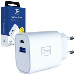 Ładowarka sieciowa 30W USB-A USB-C PD3.0 QC4+ FlowPower biała