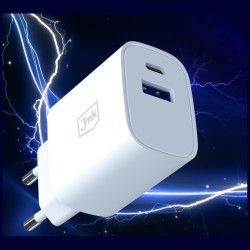 Ładowarka sieciowa 30W USB-A USB-C PD3.0 QC4+ FlowPower biała