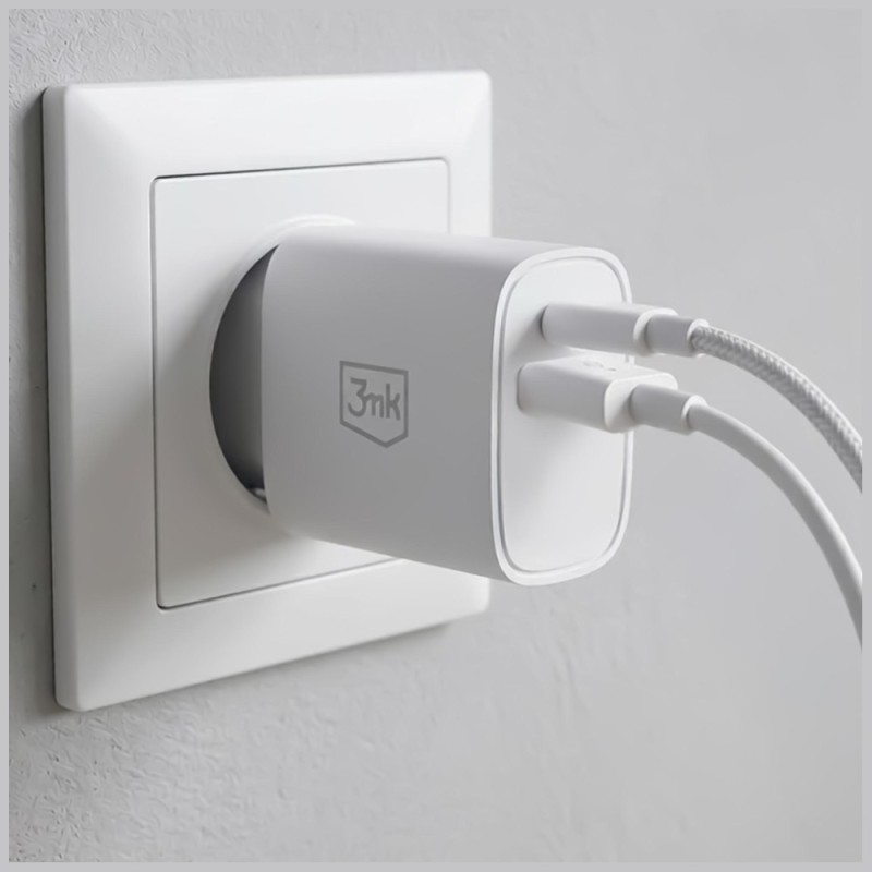 Ładowarka sieciowa 30W USB-A USB-C PD3.0 QC4+ FlowPower biała