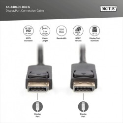 Kabel DisplayPort DIGITUS z zatrzaskami 4K 60Hz UHD Typ DP/D… | PartsPC.pl