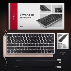 HMC-KB-US Klawiatura USB-C 5Gbps z wieloportowy hub 9in1, SD… | PartsPC.pl