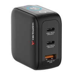 Ładowarka Mini GaN 65W TFT 2xUSB-C 1xUSB-A  EU/UK/USA 30238 | PartsPC.pl