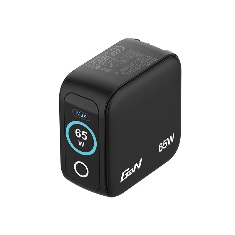 Ładowarka Mini GaN 65W TFT 2xUSB-C 1xUSB-A  EU/UK/USA 30238 | PartsPC.pl