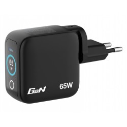 Ładowarka Mini GaN 65W TFT 2xUSB-C 1xUSB-A  EU/UK/USA 30238 | PartsPC.pl