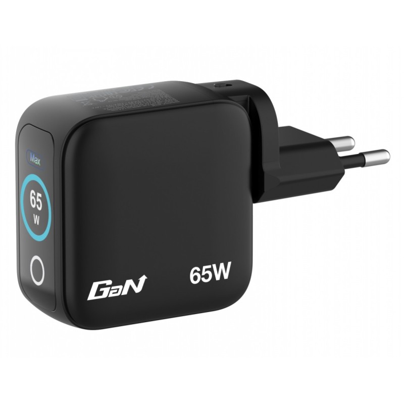 Ładowarka Mini GaN 65W TFT 2xUSB-C 1xUSB-A  EU/UK/USA 30238 | PartsPC.pl