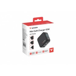 Ładowarka Mini GaN 65W TFT 2xUSB-C 1xUSB-A  EU/UK/USA 30238 | PartsPC.pl