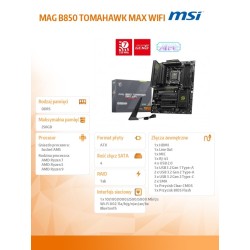 Płyta MSI MAG B850 TOMAHAWK MAX WIFI /AMD | PartsPC.pl