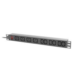 Listwa zasilająca RACK PDU 19" Lanberg 1U 16A 2M 4X C19 6X IEC C13 C20 czarna