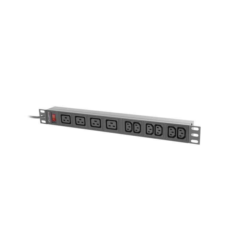 Listwa zasilająca RACK PDU 19" Lanberg 1U 16A 2M 4X C19 6X IEC C13 C20 czarna