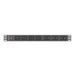 Listwa zasilająca RACK PDU 19" Lanberg 1U 16A 2M 4X C19 6X IEC C13 C20 czarna
