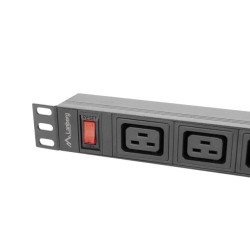 Listwa zasilająca RACK PDU 19" Lanberg 1U 16A 2M 4X C19 6X IEC C13 C20 czarna