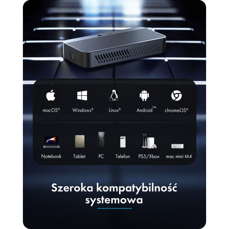 Obudowa z 80 Gbps IB-1980M-80G Thunderbolt 5 M.2 NVMe SSD