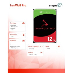 Seagate IronWolf Pro ST12000NT001 12TB SATA | PartsPC.pl