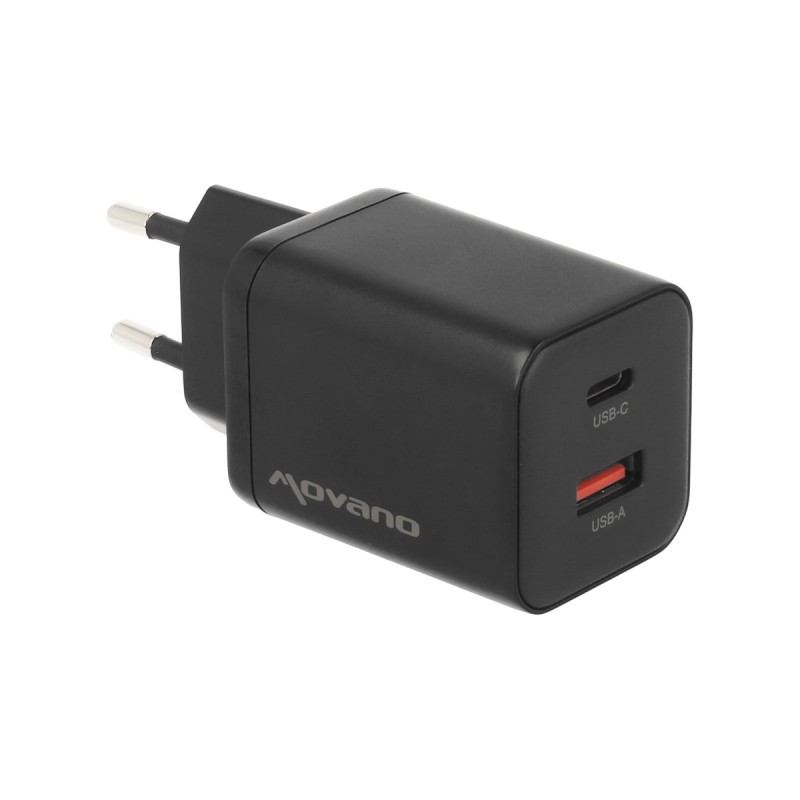 Ładowarka Movano GaN 45W USB-C PD + USB-A (black) | PartsPC.pl