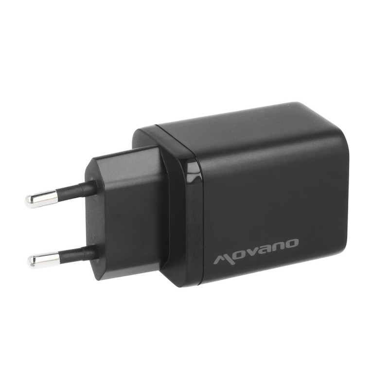 Ładowarka Movano GaN 45W USB-C PD + USB-A (black) | PartsPC.pl