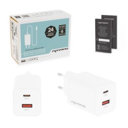 Ładowarka Movano GaN 45W USB-C PD + USB-A (white) | PartsPC.pl