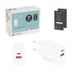 Ładowarka Movano GaN 30W USB-C PD + USB-A (white) | PartsPC.pl