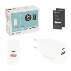 Ładowarka Movano GaN 20W USB-C PD + USB-A (white) | PartsPC.pl