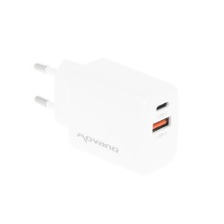 Ładowarka Movano GaN 20W USB-C PD + USB-A (white) | PartsPC.pl