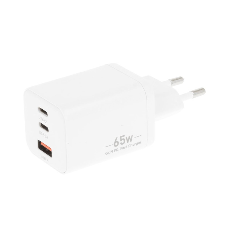 Ładowarka Movano GaN 65W 2x USB-C PD + USB-A (white) | PartsPC.pl